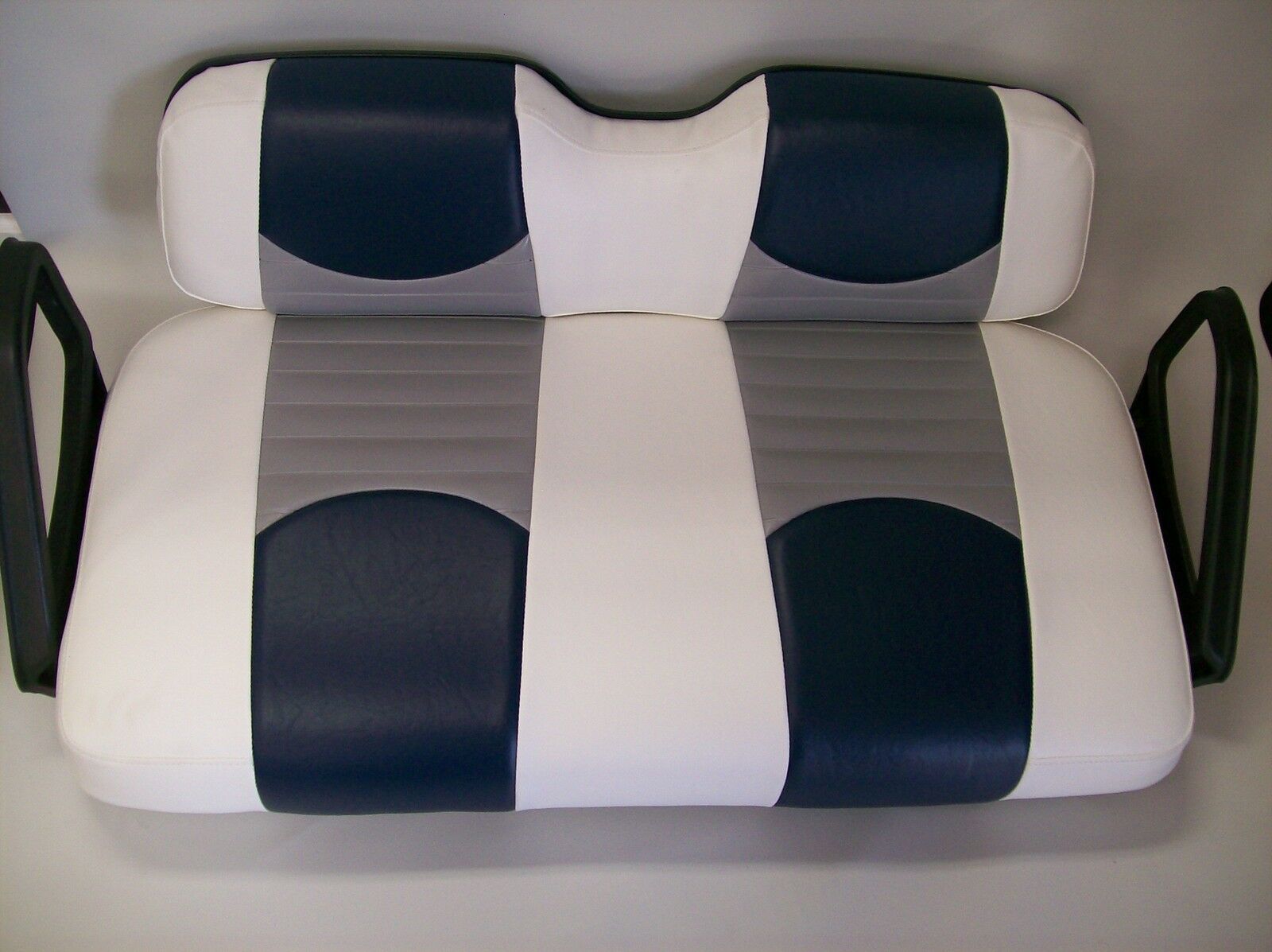 Custom Golf Cart Front Seat Replacement & Covers Set (Blue & White)
